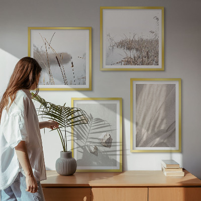 Ensemble de 4 tableaux Gros plans de la structure de style bohème