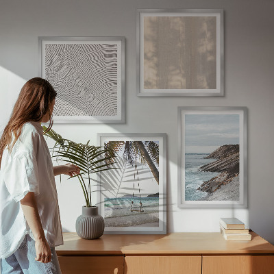Mur de tableaux Vues estivales sur la plage et le sable