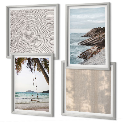 Mur de tableaux Vues estivales sur la plage et le sable
