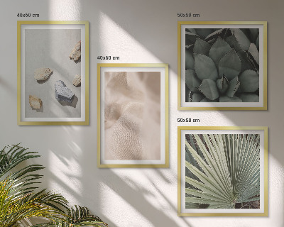 Ensemble de 4 tableaux Textures de pierre, de bois et de tissu