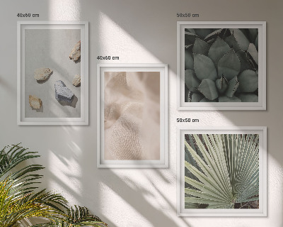 Ensemble de 4 tableaux Textures de pierre, de bois et de tissu
