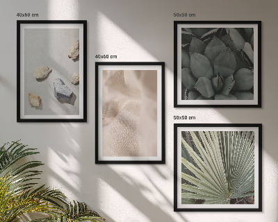 Ensemble de 4 tableaux Textures de pierre, de bois et de tissu