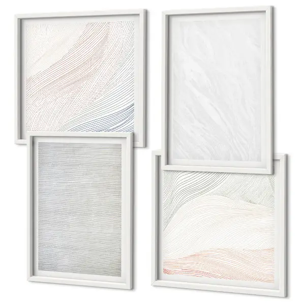 Mur de tableaux structures lumineuses avec motifs de sable