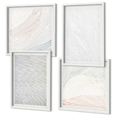 Mur de tableaux structures lumineuses avec motifs de sable