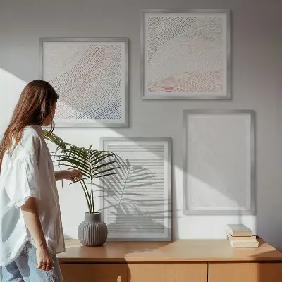 Mur de tableaux structures lumineuses avec motifs de sable