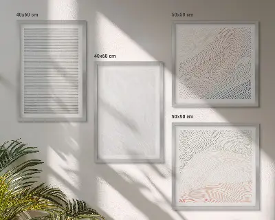 Mur de tableaux structures lumineuses avec motifs de sable