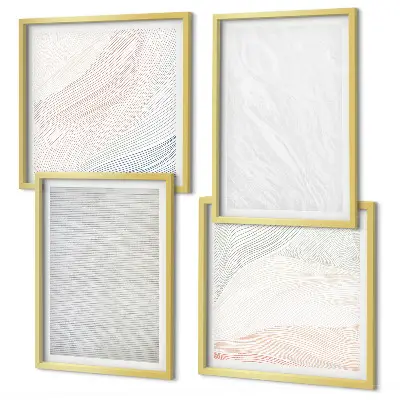 Mur de tableaux structures lumineuses avec motifs de sable