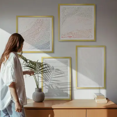 Mur de tableaux structures lumineuses avec motifs de sable