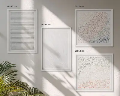 Mur de tableaux structures lumineuses avec motifs de sable