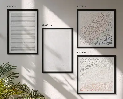 Mur de tableaux structures lumineuses avec motifs de sable