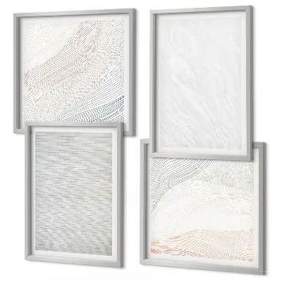 Mur de tableaux structures lumineuses avec motifs de sable