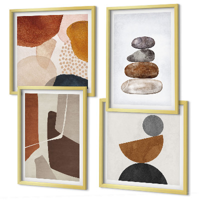 Ensemble de 4 tableaux Décorations de peinture abstraite