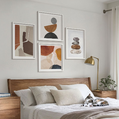 Ensemble de 4 tableaux Décorations de peinture abstraite