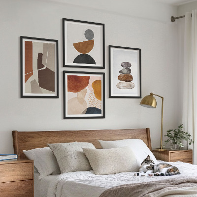 Ensemble de 4 tableaux Décorations de peinture abstraite