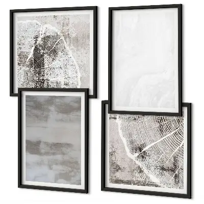 Tableau polyptyque Formes modernes abstraites ensemble de 2 cadres