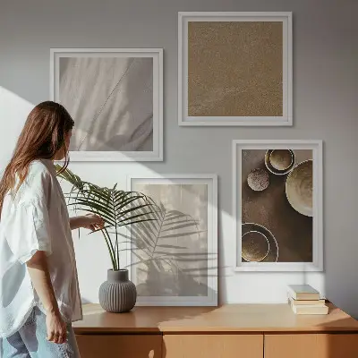Mur de tableaux structures, textures et minimalisme