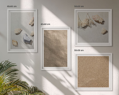 Ensemble de 4 tableaux Structures naturelles des galets de plage