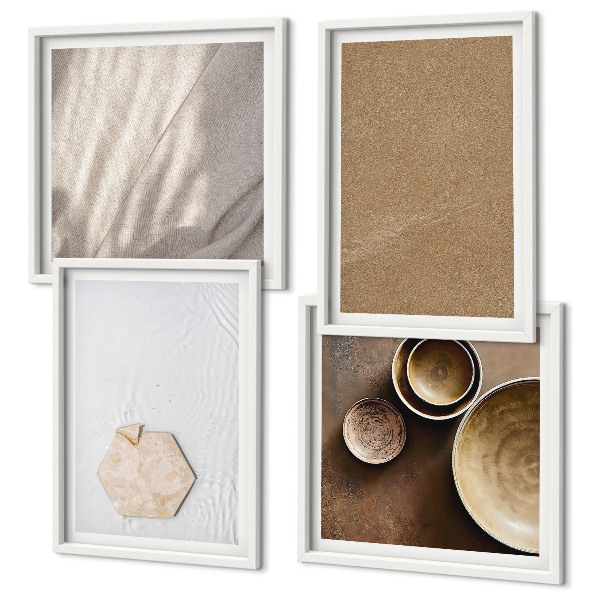 Mur de tableaux Textures chaudes minimalistes