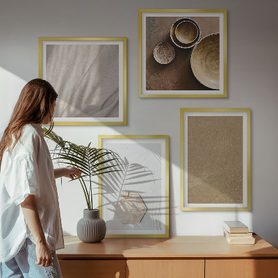 Mur de tableaux Textures chaudes minimalistes