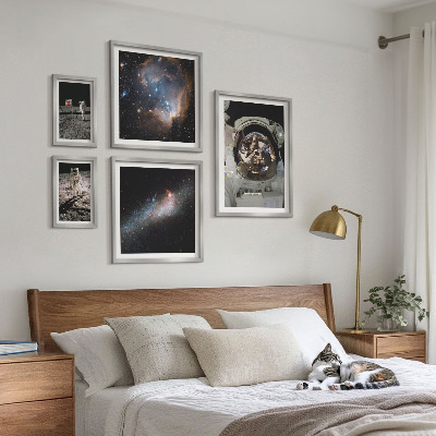 Ensemble de 5 tableaux Des astronautes atterrissent sur la Lune