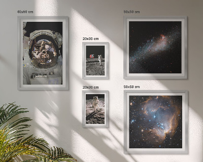 Ensemble de 5 tableaux Des astronautes atterrissent sur la Lune