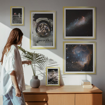 Ensemble de 5 tableaux Des astronautes atterrissent sur la Lune