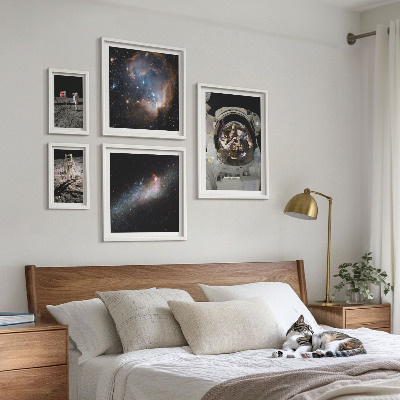 Ensemble de 5 tableaux Des astronautes atterrissent sur la Lune
