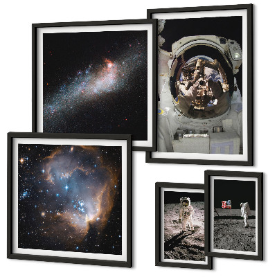 Ensemble de 5 tableaux Des astronautes atterrissent sur la Lune
