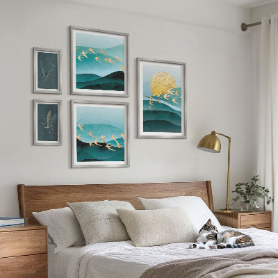 Tableau de décoration murale L'harmonie des oiseaux et des vagues dans un style moderne