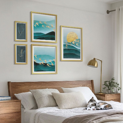 Tableau de décoration murale L'harmonie des oiseaux et des vagues dans un style moderne