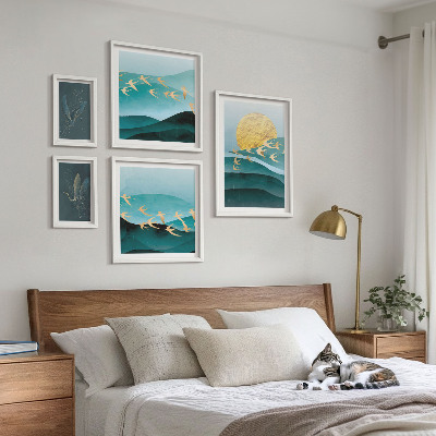 Tableau de décoration murale L'harmonie des oiseaux et des vagues dans un style moderne