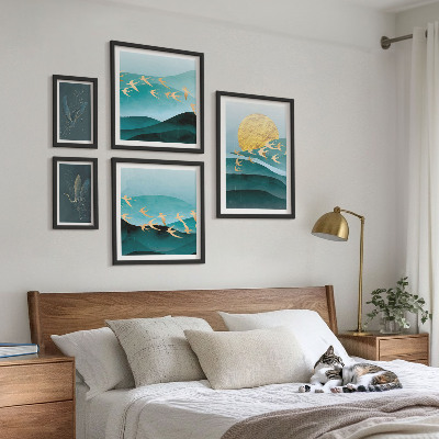 Tableau de décoration murale L'harmonie des oiseaux et des vagues dans un style moderne