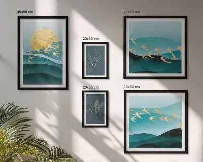 Tableau de décoration murale représentant l'harmonie des oiseaux et des vagues dans un style moderne