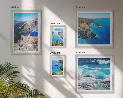 Lot de tableaux encadrés Paysage de la mer Égée