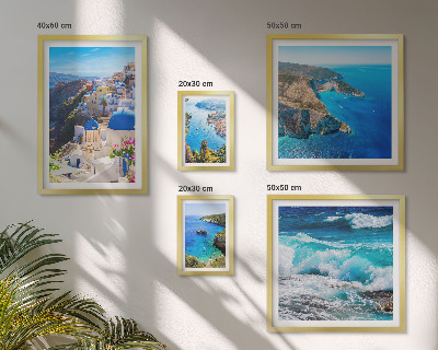 Lot de tableaux encadrés Paysage de la mer Égée