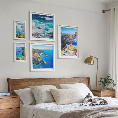 Lot de tableaux encadrés Paysage de la mer Égée