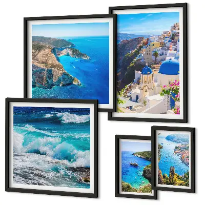 Paysage de la mer Égée lot de tableaux encadrés