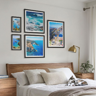 Lot de tableaux encadrés Paysage de la mer Égée
