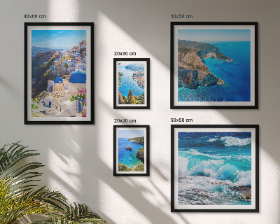 Lot de tableaux encadrés Paysage de la mer Égée