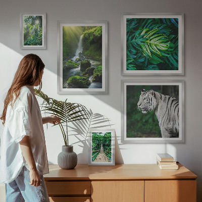 Ensemble de 5 tableaux Paysages naturels tropicaux