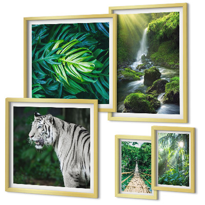 Ensemble de 5 tableaux Paysages naturels tropicaux