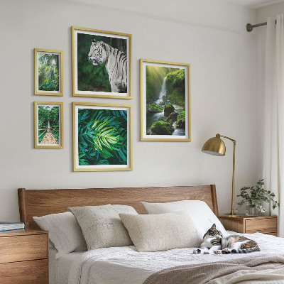 Ensemble de 5 tableaux Paysages naturels tropicaux