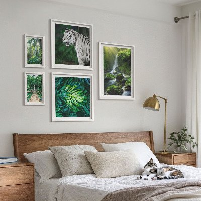 Ensemble de 5 tableaux Paysages naturels tropicaux