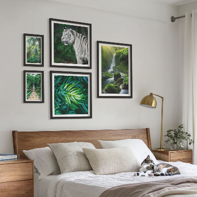 Ensemble de 5 tableaux Paysages naturels tropicaux