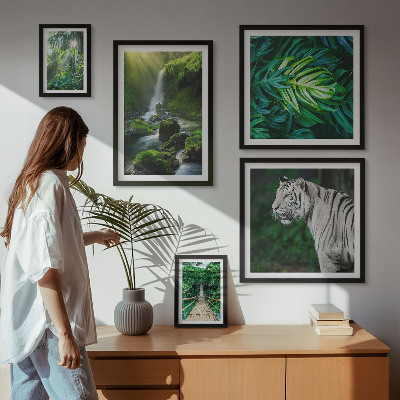 Ensemble de 5 tableaux Paysages naturels tropicaux