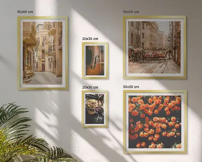 Tableau de décoration murale représentant des rues charmantes aux saveurs variées