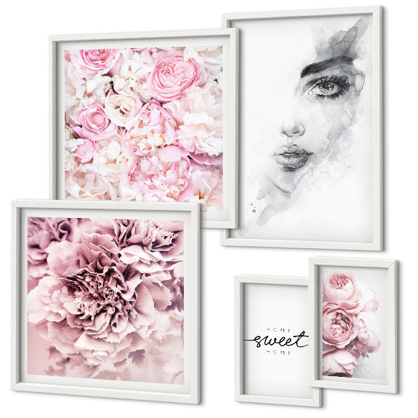 Lot de tableaux encadrés Portrait floral à propos de la maison