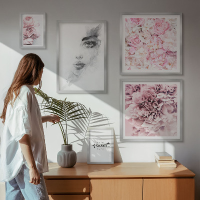 Lot de tableaux encadrés Portrait floral à propos de la maison