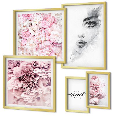 Lot de tableaux encadrés Portrait floral à propos de la maison