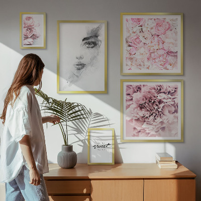 Lot de tableaux encadrés Portrait floral à propos de la maison